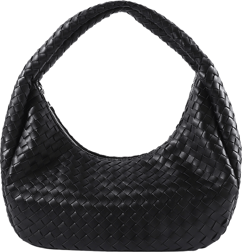 Flätad axelväska EMMA, från Carin Wester, i färgen Black.