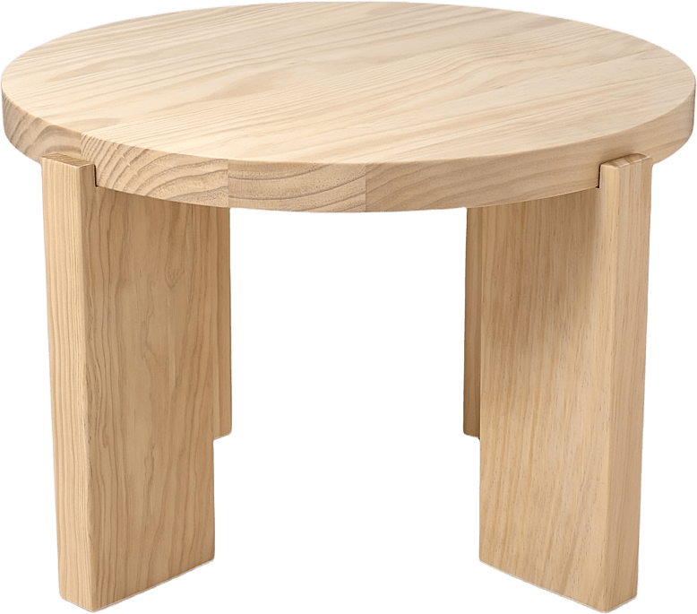 Soffbord i furu NORI, från Åhléns Home, i färgen Light Wood.