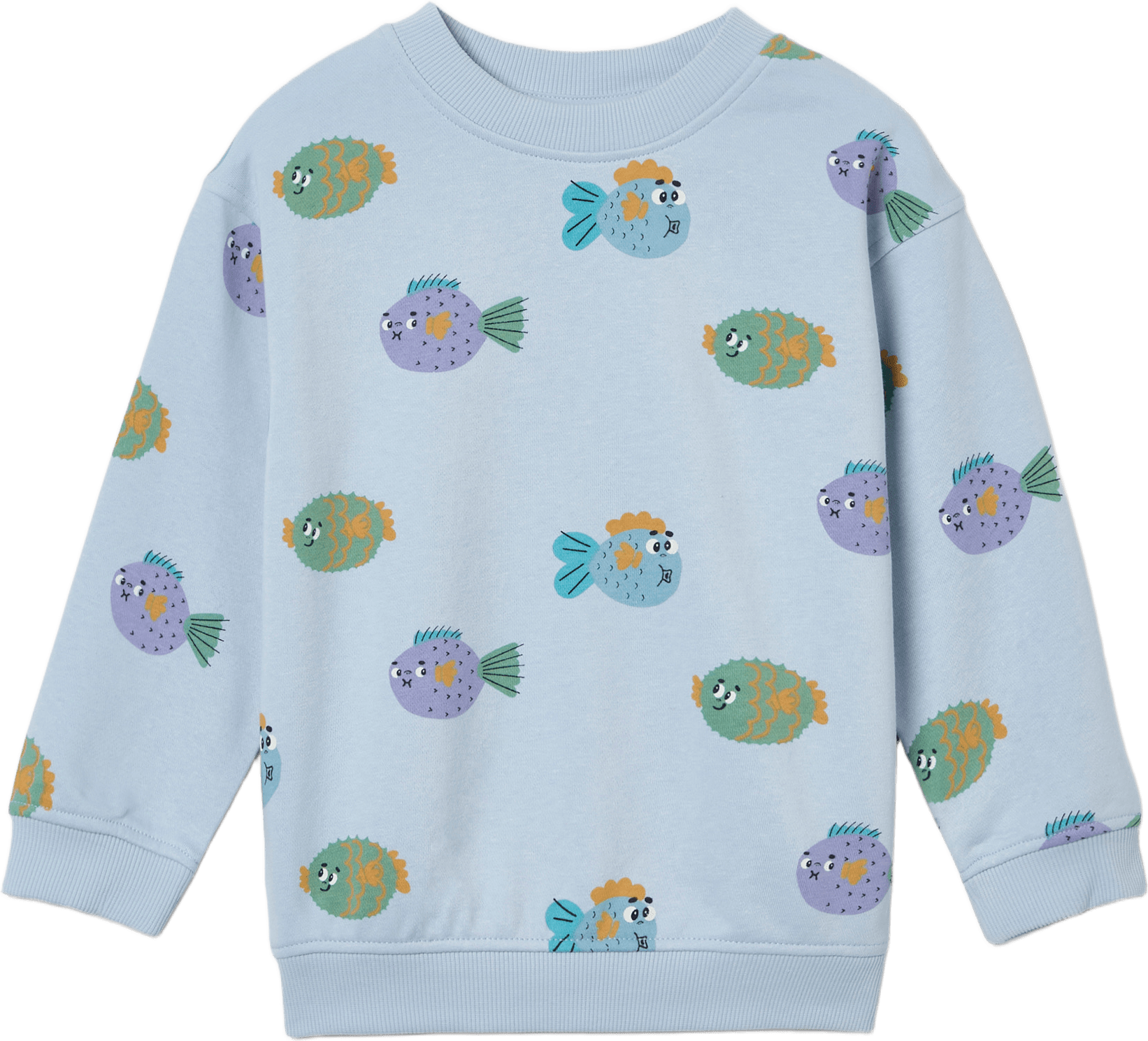 Collegetröja med tryck MILES, från RIKIKI, i färgen Multi Print.