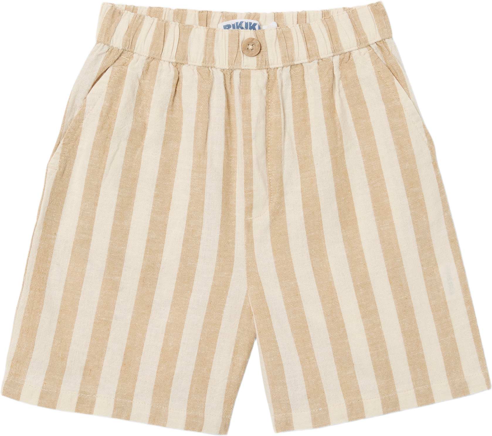 Randiga shorts i linnemix SIGGE, från RIKIKI, i färgen Beige/Off White.