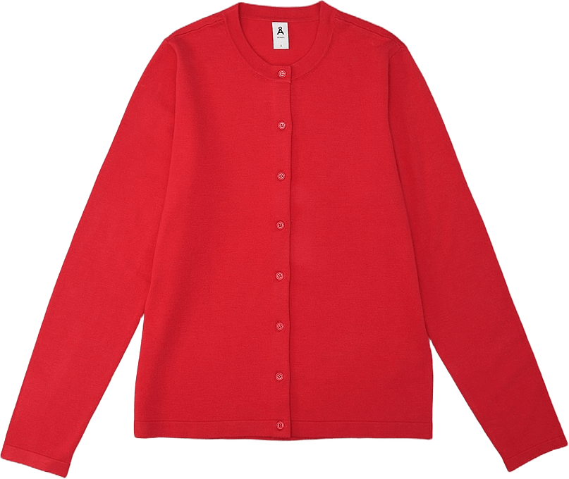 Cardigan INGRID, från Å WOMAN, i färgen Dusty Red.