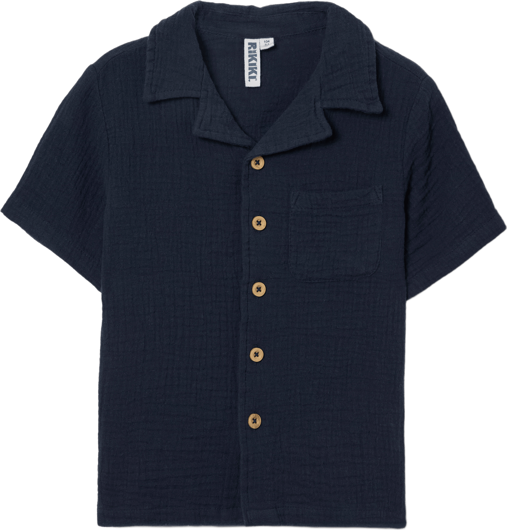 Krinklad skjorta IVY, från RIKIKI, i färgen Navy.