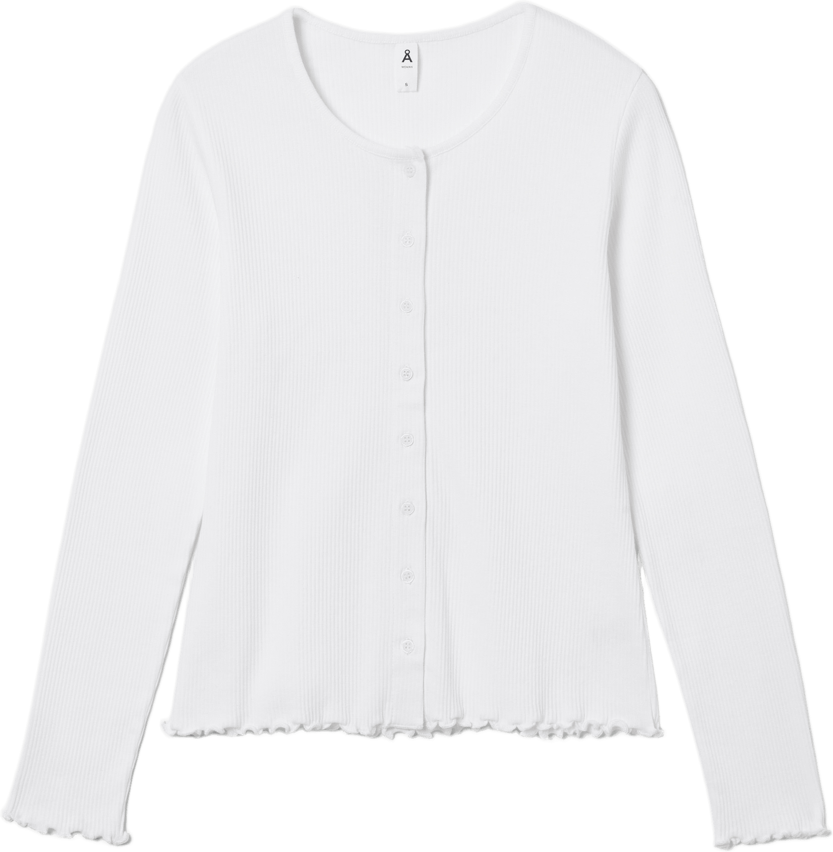 Ribbad cardigan TILLY, från Å WOMAN, i färgen White.