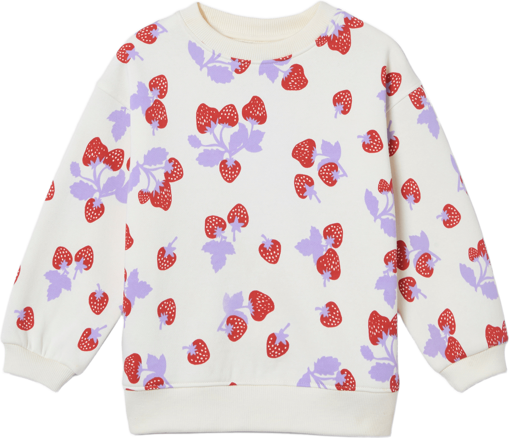 Collegetröja med tryck NICE, från RIKIKI, i färgen Strawberry.