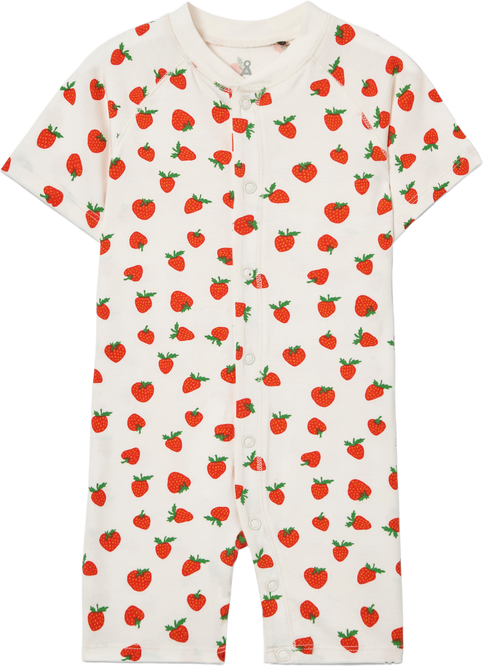 Kortärmad pyjamas WIND, från Å KIDS, i färgen Strawberry.