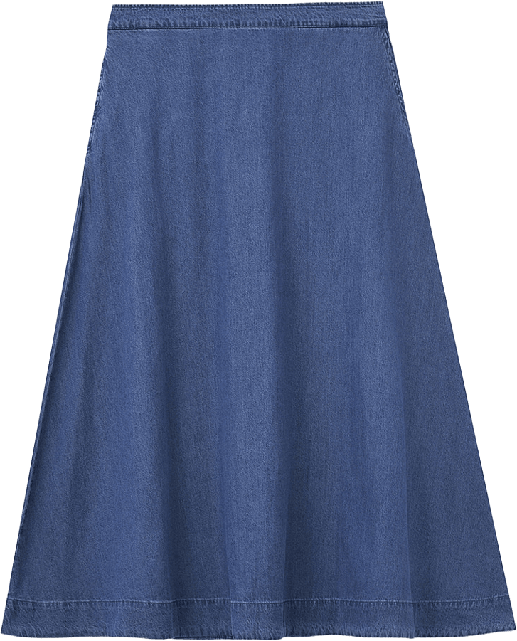 Jeanskjol MOA, från Wera, i färgen Mid Blue Denim.