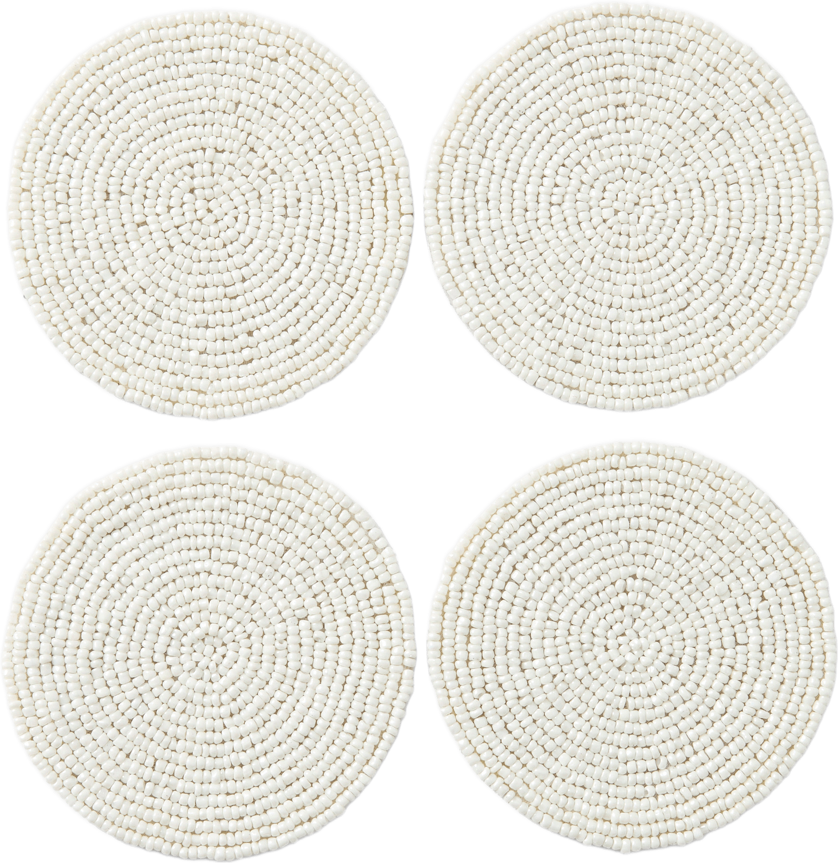 Glasunderlägg BEADS, 4-pack, från Åhléns Home, i färgen White.