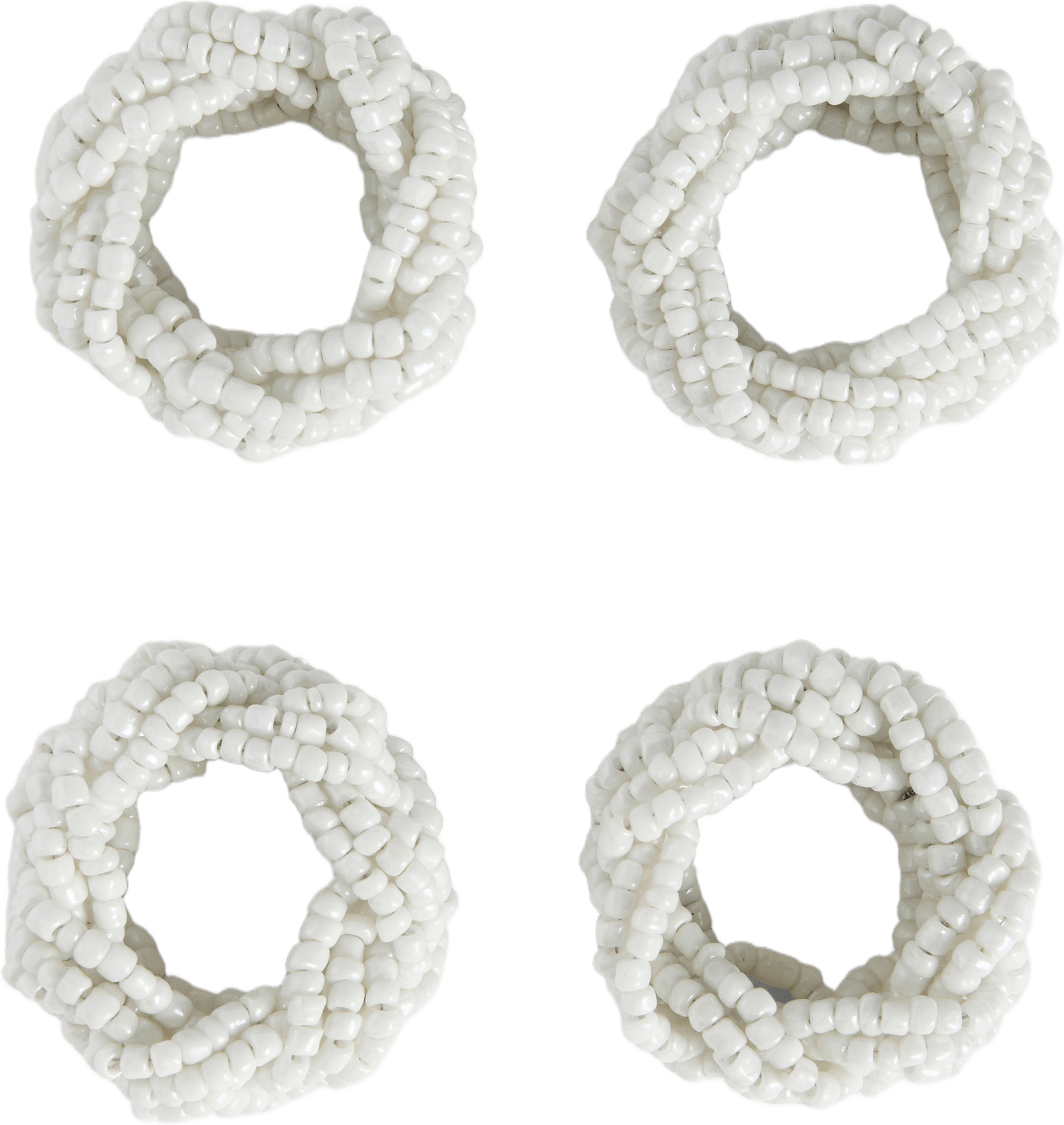 Servettring BEADS, 4-pack, från Åhléns Home, i färgen White.