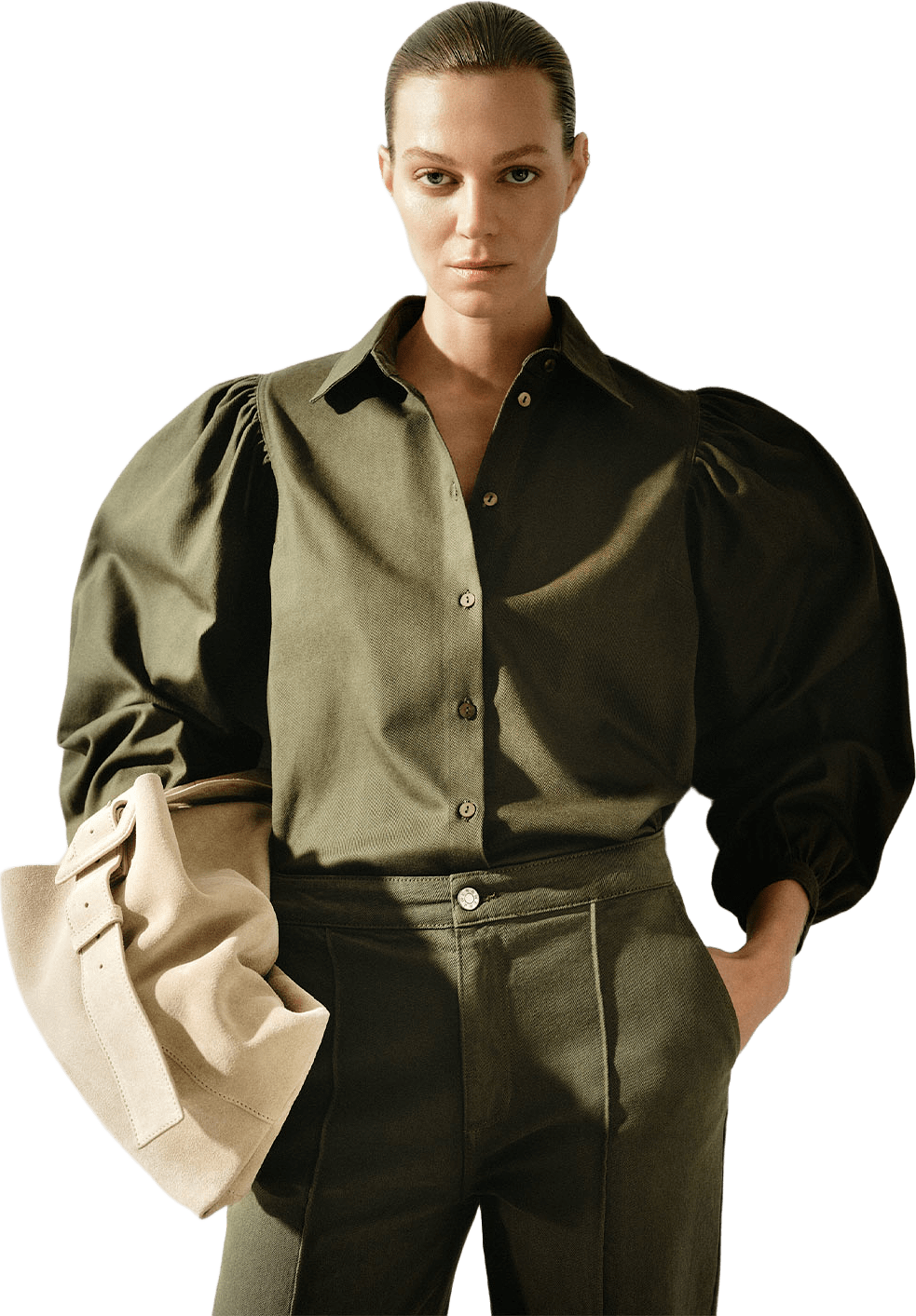 Twillblus HALO, från Wera, i färgen Khaki.