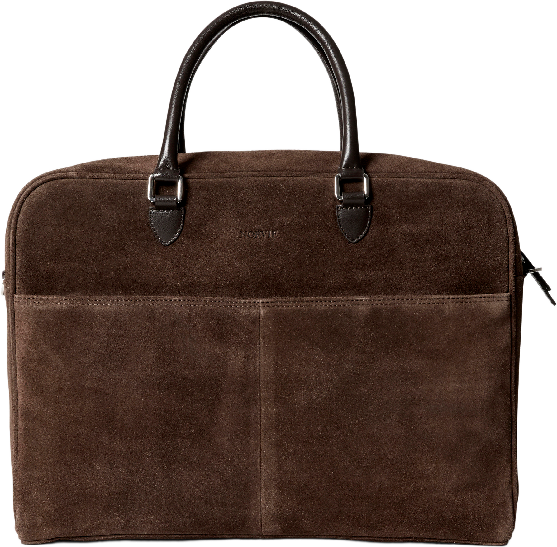 Datorväska i mocka RYAN, från NORVIE, i färgen Dk Brown Suede.