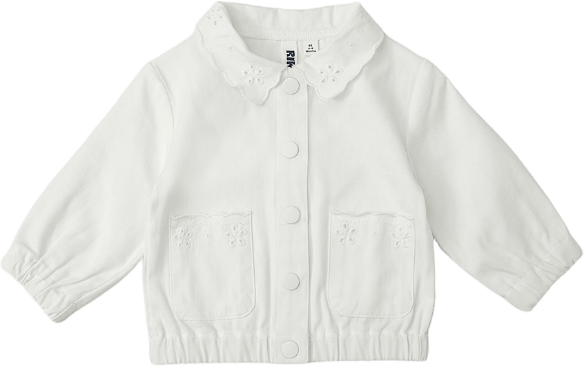 Jacka med broderie anglaise ENYA, från RIKIKI, i färgen Off White.