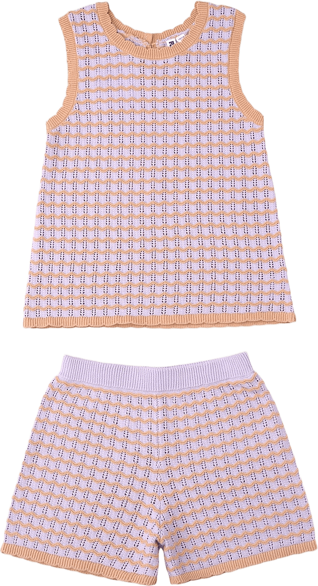 Virkat set LAILA, från RIKIKI, i färgen Stripe.