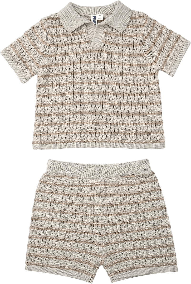 Virkat set SVANTE, från RIKIKI, i färgen Beige.