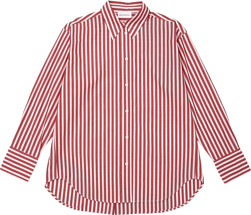 Poplinskjorta BJORK, från Carin Wester, i färgen Red white stripe.
