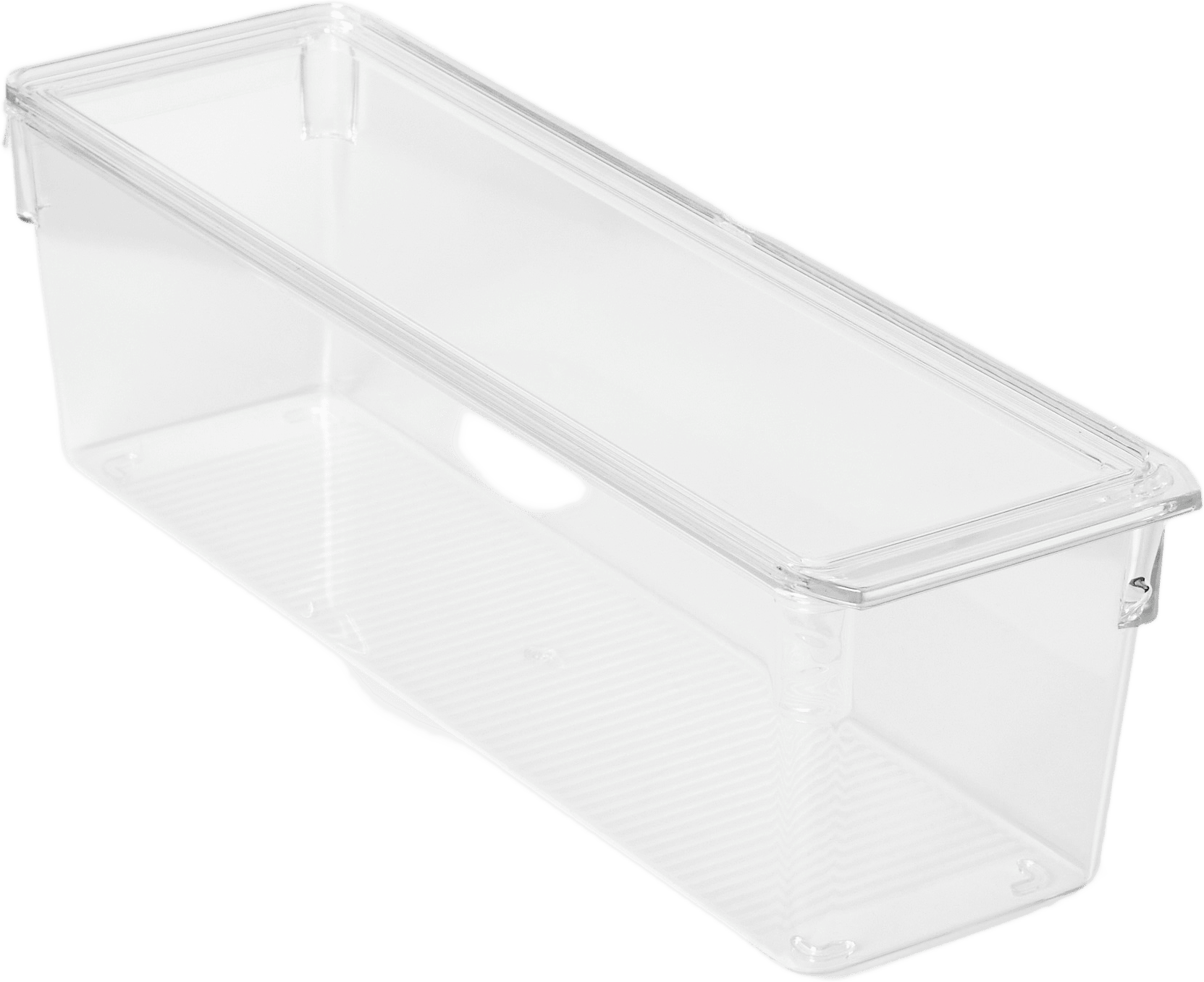 Kylskåpsförvaring med lock hög 36x10,5 cm, från Åhléns Home, i färgen Clear.