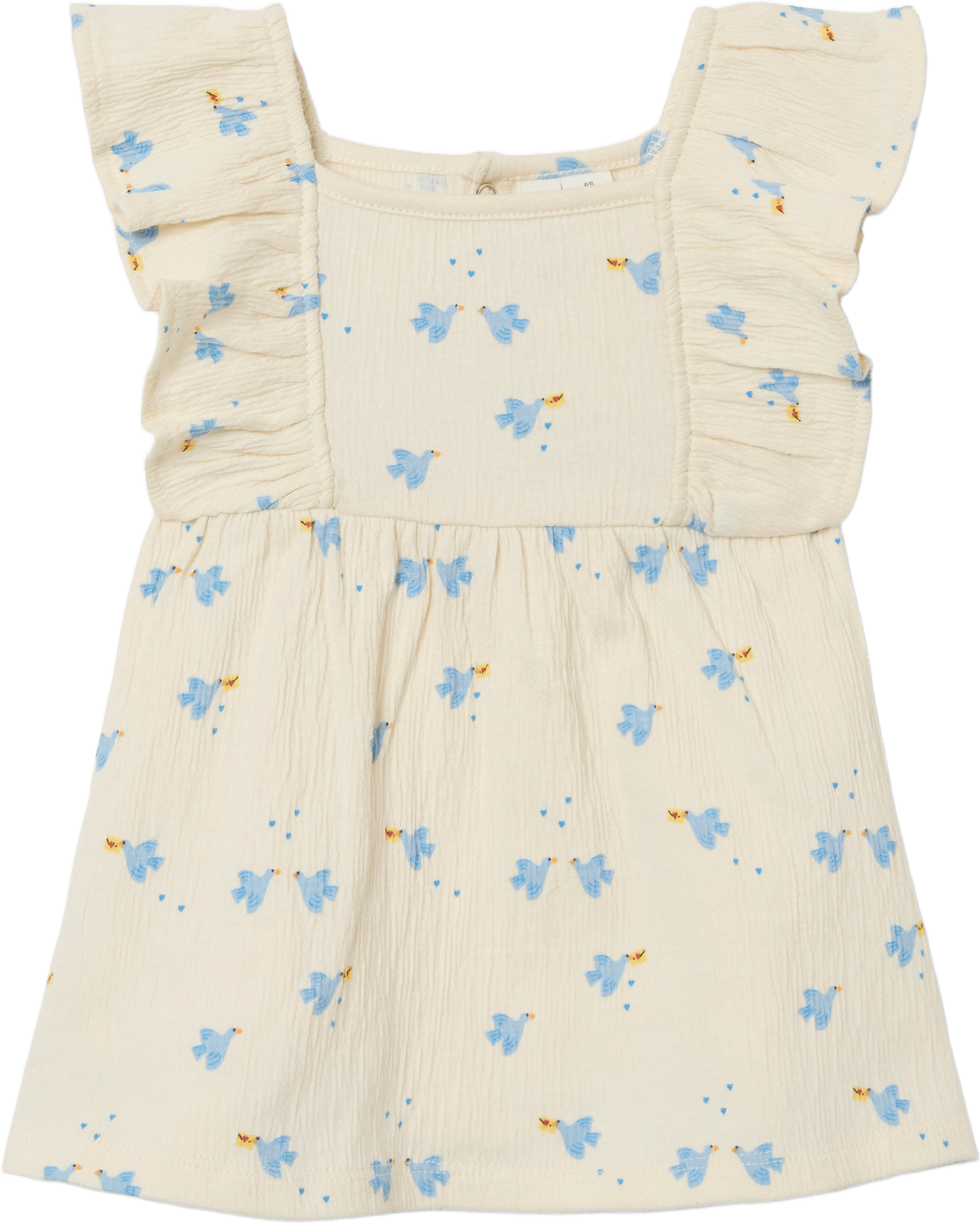 Krinklad klänning JANA, från RIKIKI, i färgen Bird Print.