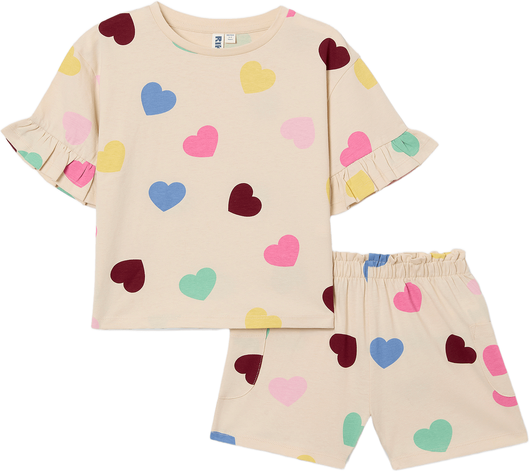 Tvådelat set BIRGITTE, från RIKIKI, i färgen Multi Heart.