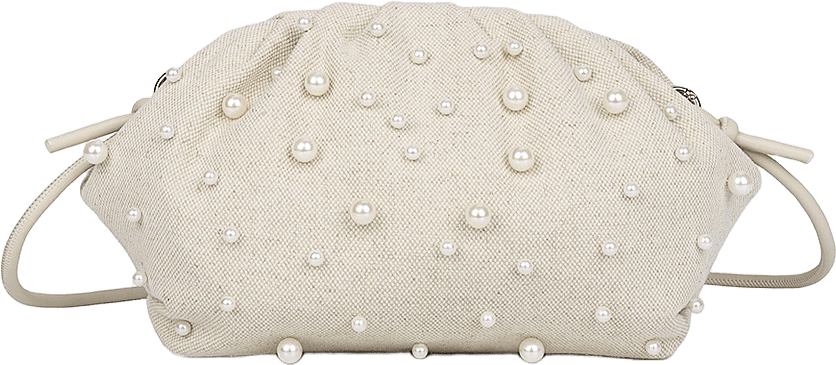 Kuvertväska med pärlor ZAKY, från Carin Wester, i färgen Off White.