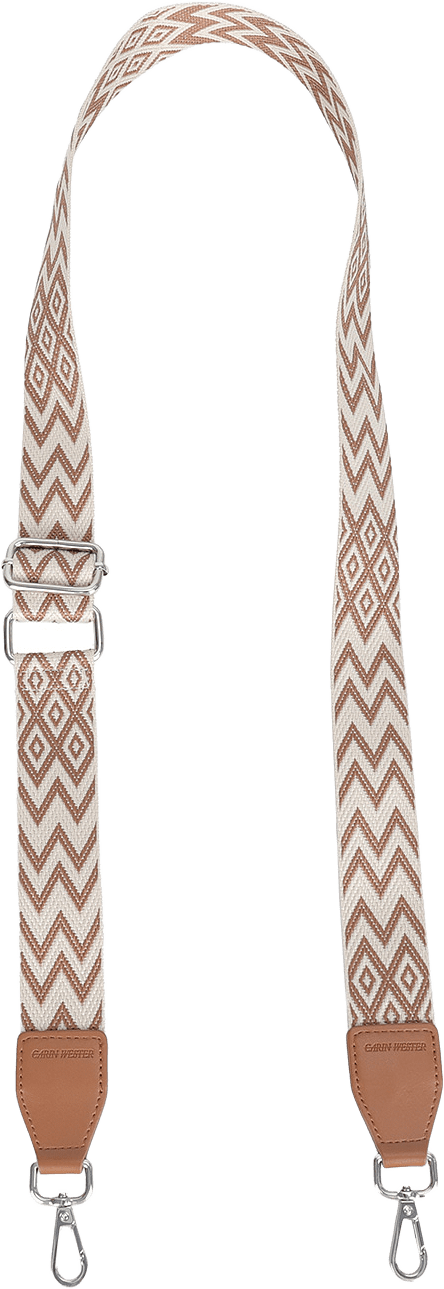 Jacquardvävd axelrem MIX, från Carin Wester, i färgen Cognac/beige.