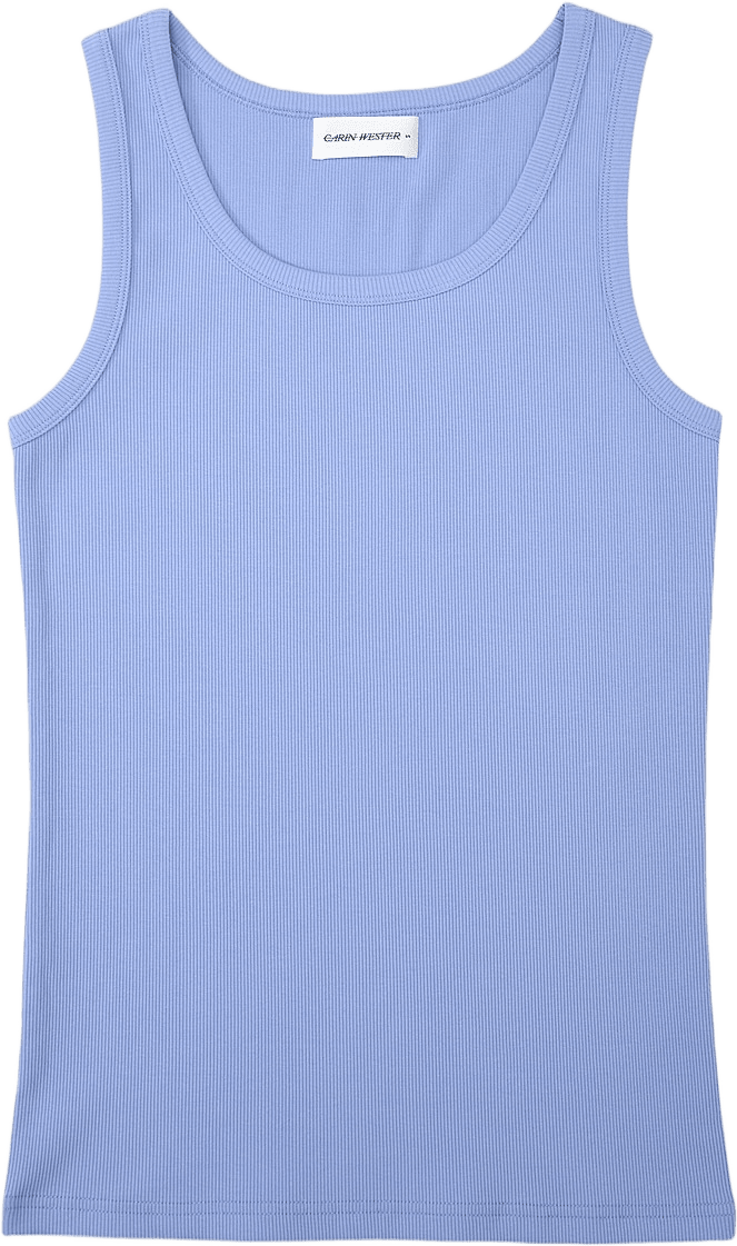 Ribbat linne SUNNI, från Carin Wester, i färgen Mid Blue.