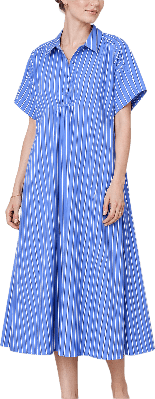 Skjortklänning LOTTI, från Carin Wester, i färgen Mid Blue Stripe.