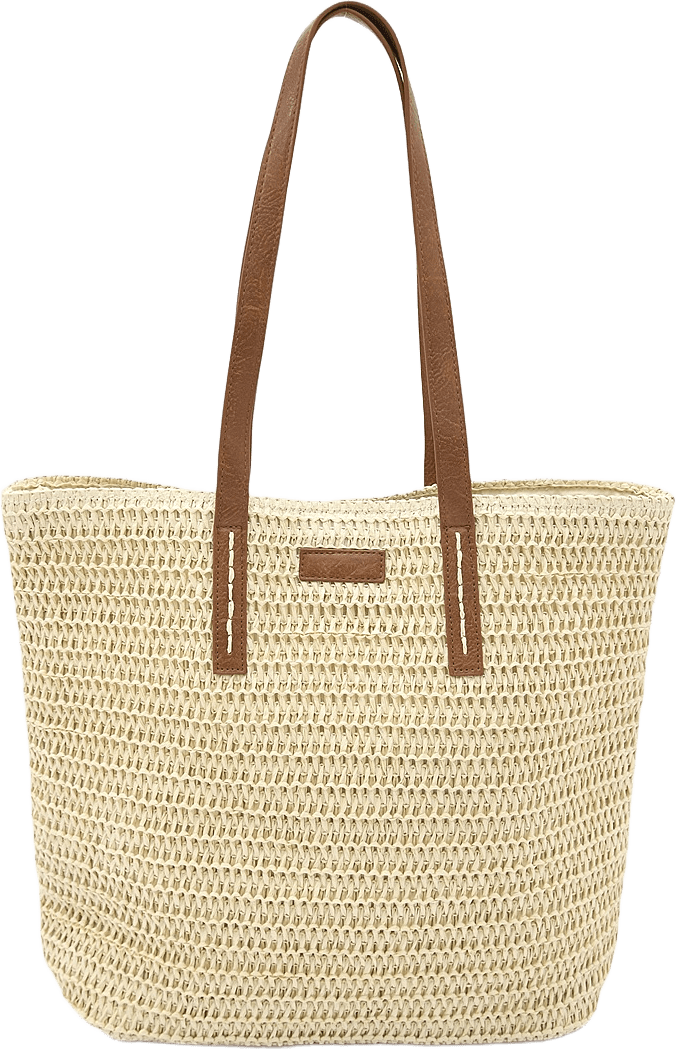 Shopperväska i strå, från Å WOMAN, i färgen Beige.