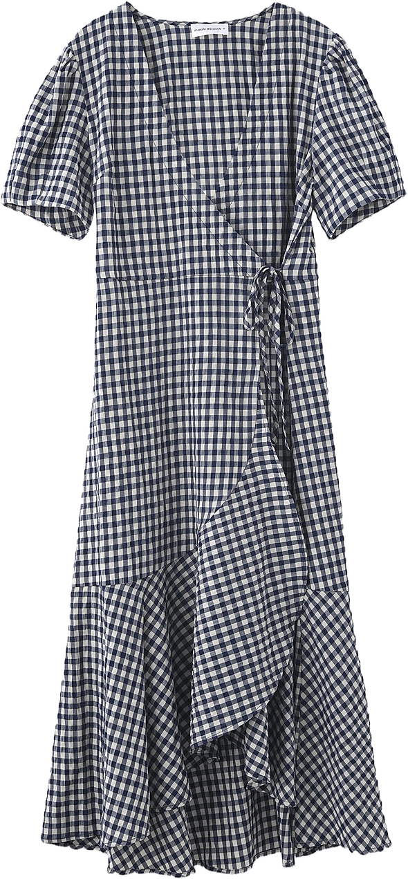 Omlottklänning AUGUSTI gingham, från Carin Wester, i färgen Blue Gingham.