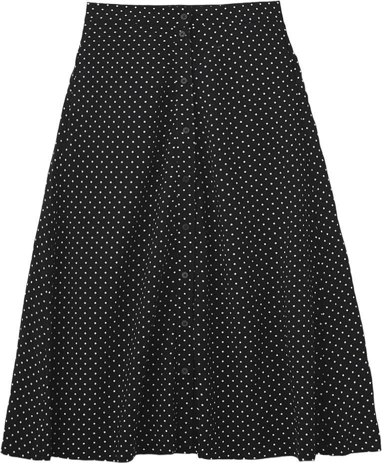 Viskoskjol SHERIN, från Carin Wester, i färgen Dot Aop Black.