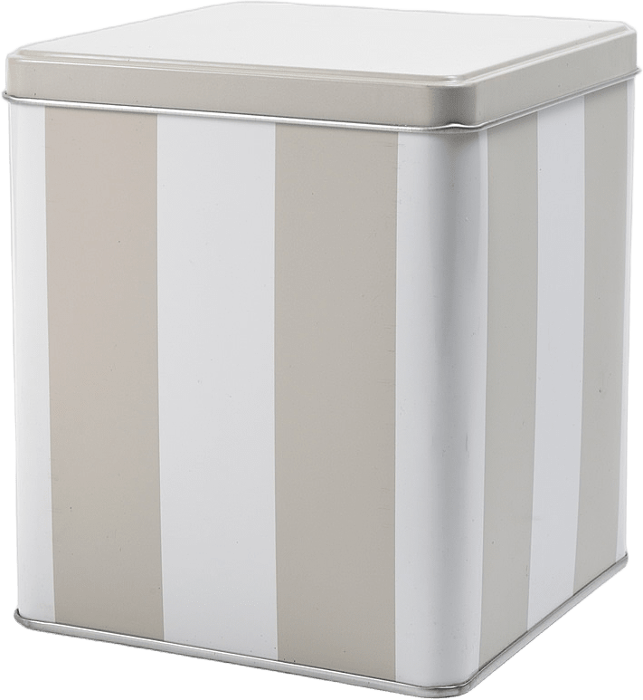 Förvaringsburk i metall STRIPE, från Åhléns Home, i färgen Beige.