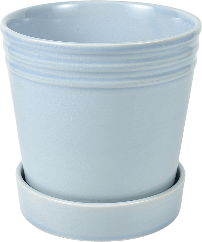 Kruka med fat ALVE 17,5 cm, från Åhléns Home, i färgen Lt Blue.