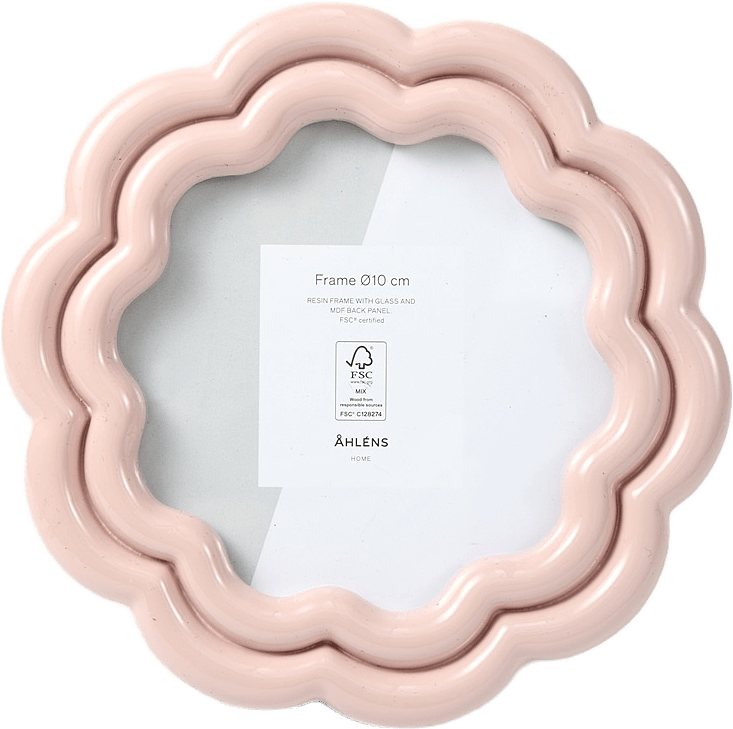 Rund vågig ram 14 cm, från Åhléns Home, i färgen Lt Pink.