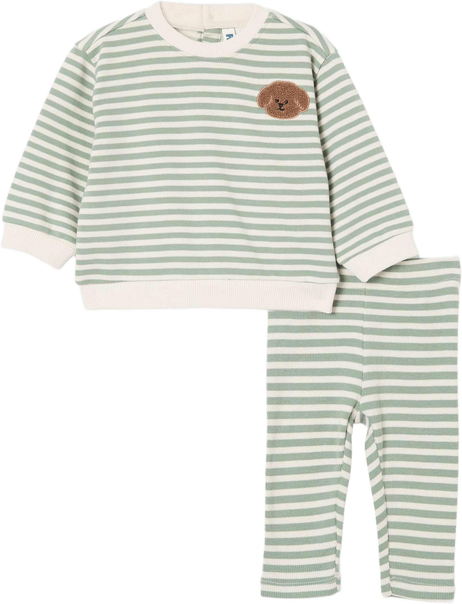 Set i 2 delar PHILLI, från RIKIKI, i färgen Green Stripe.