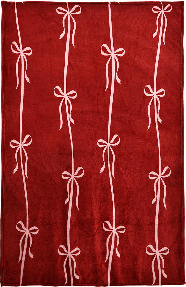Pläd HOLLY BOW 130x170 cm, från Åhléns Home, i färgen Red.