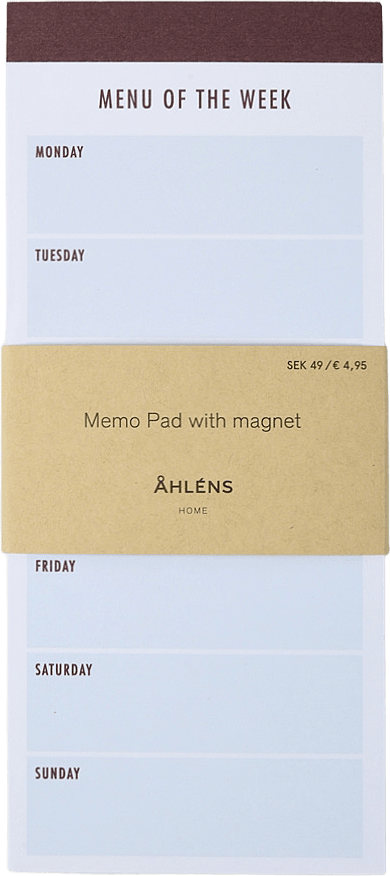 Magnetiskt anteckningsblock meny KIT, från Åhléns Home, i färgen Off White/ Lt Blue.