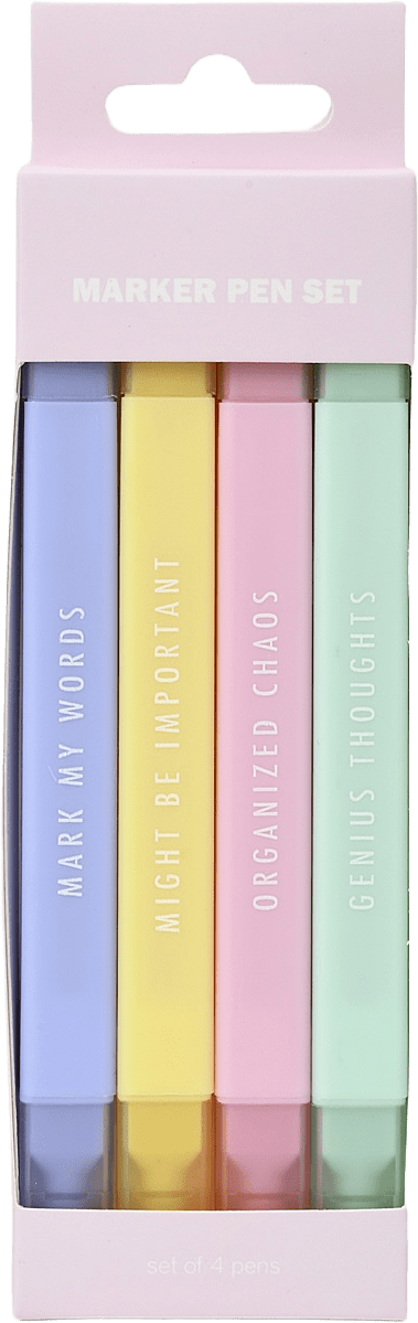 Överstrykningspenna, 4-pack, från Åhléns Home, i färgen Multi Pastel.
