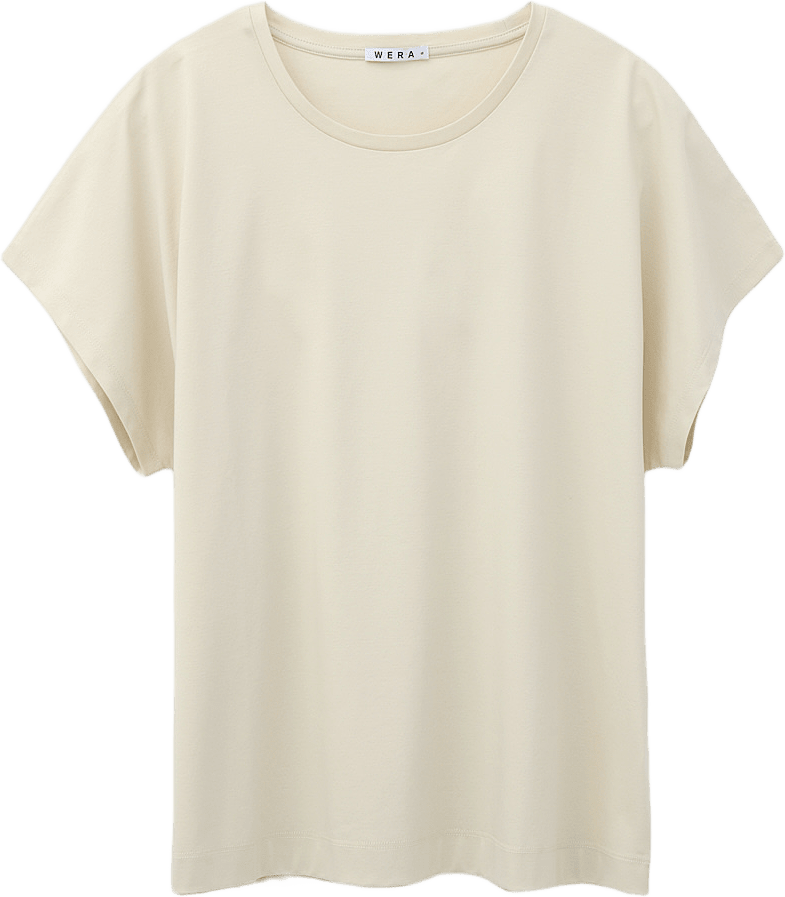 T-shirt med holkärm SORRENTO, från Wera, i färgen Warm White.