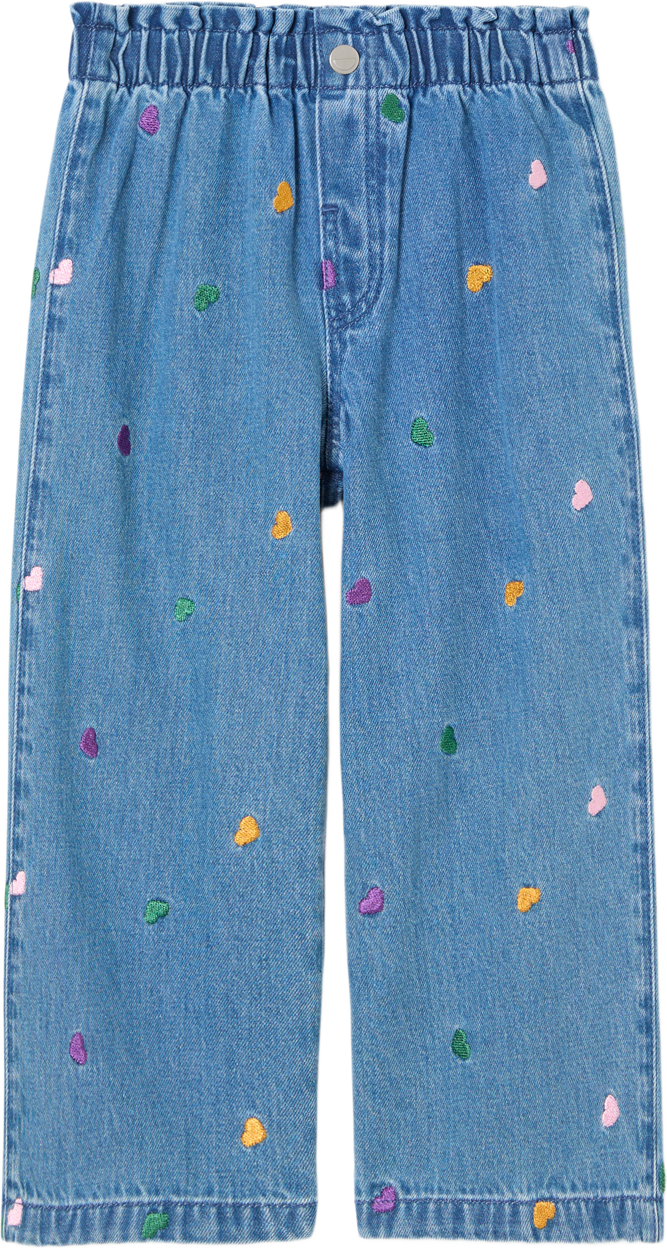 Vida pull-on denimbyxor JENNIE, från RIKIKI, i färgen Hearts.