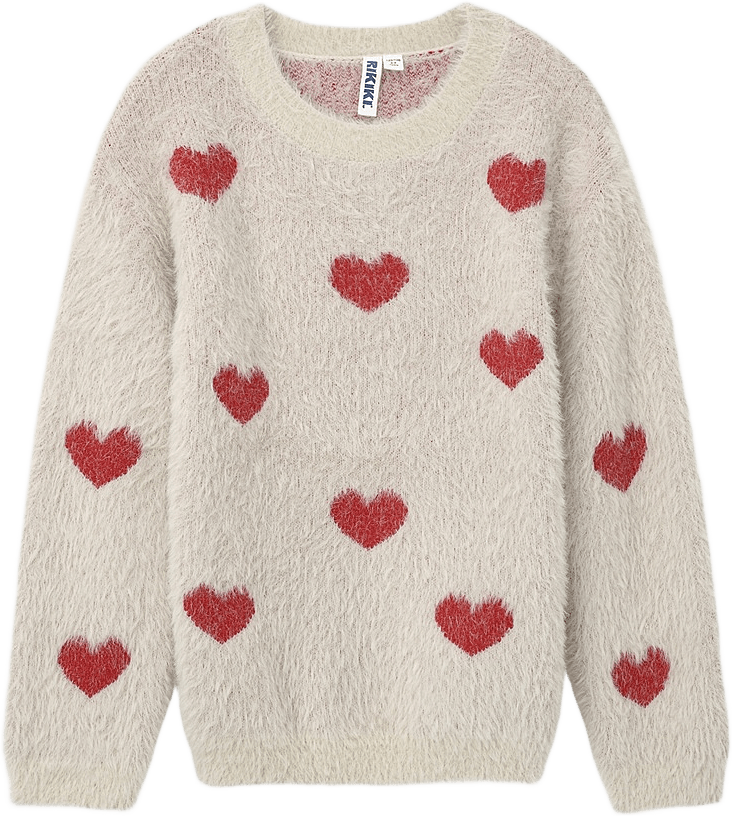 Lurvig tröja ELLEN, från RIKIKI, i färgen Heart.