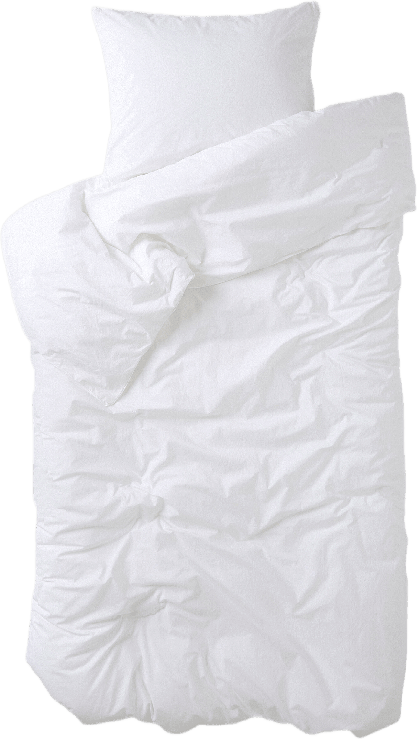 Enfärgat bäddset i percale 150x210 cm, från VIDE, i färgen White.