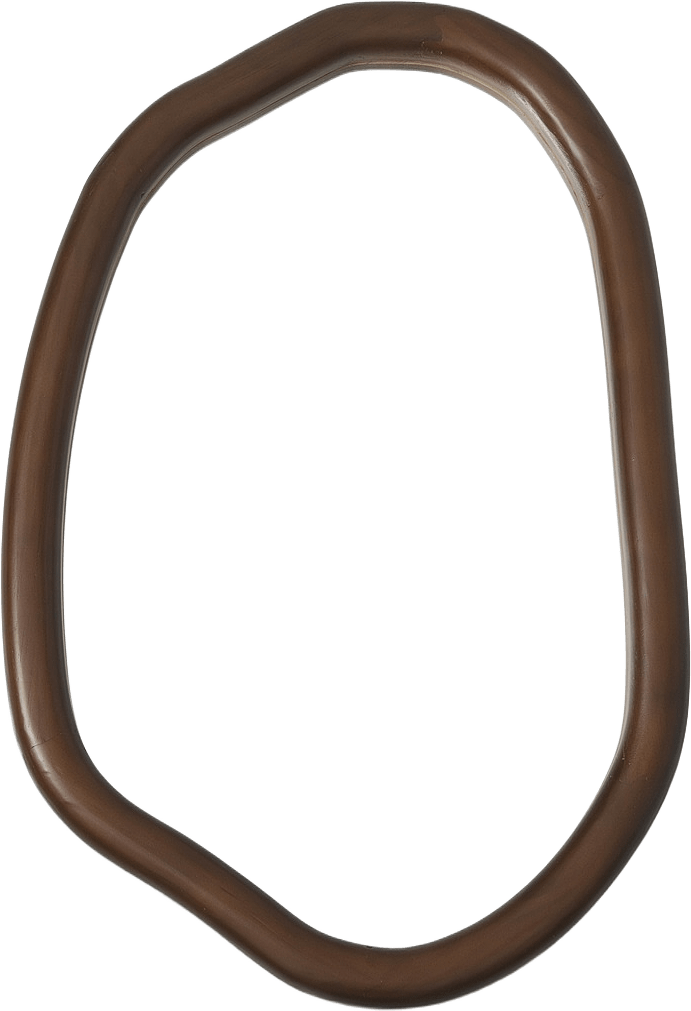 Asymmetrisk spegel med träram 40x60 cm, från Åhléns Home, i färgen Dk Wood.