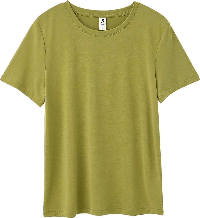 T-shirt i modalmix MAJA, från Å WOMAN, i färgen Moss Green.