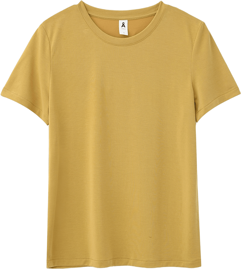 T-shirt i modalmix MAJA, från Å WOMAN, i färgen Dark Yellow.