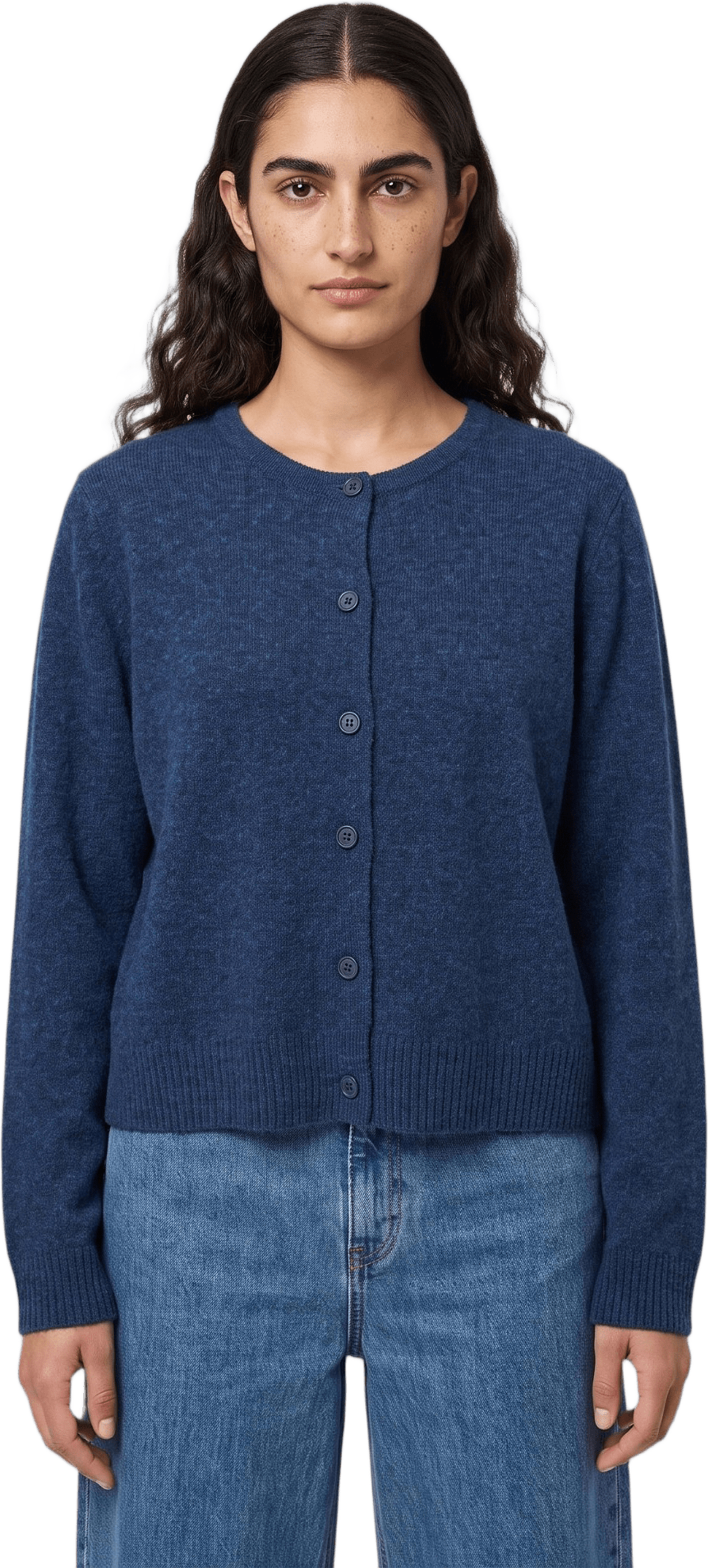Cardigan i ull DIJON, från Carin Wester, i färgen Navy Melange.