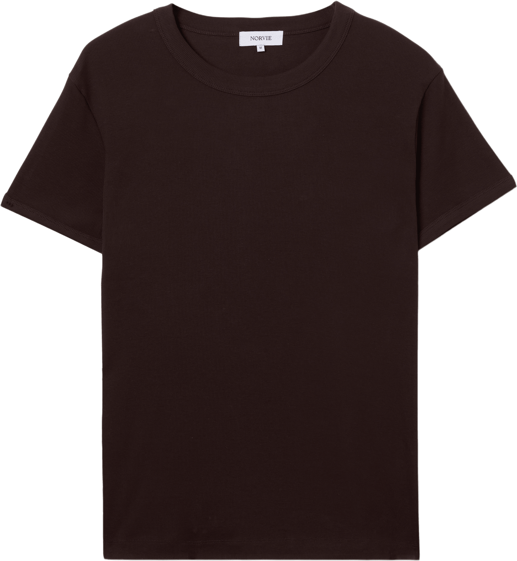 Ribbad t-shirt WALIK, från NORVIE, i färgen Brown.