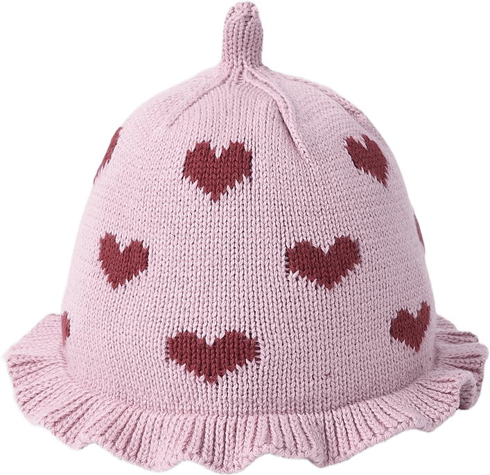 Stickad mössa MARIANNE, från RIKIKI, i färgen Heart.