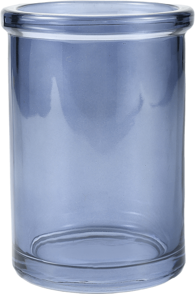 Badrumsmugg i glas, från Åhléns Home, i färgen Dk Blue.