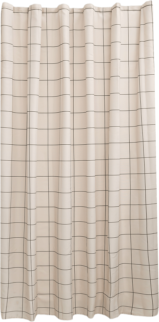 Duschdraperi RORY 180x200 cm, från Åhléns Home, i färgen Beige/Dk Gray.