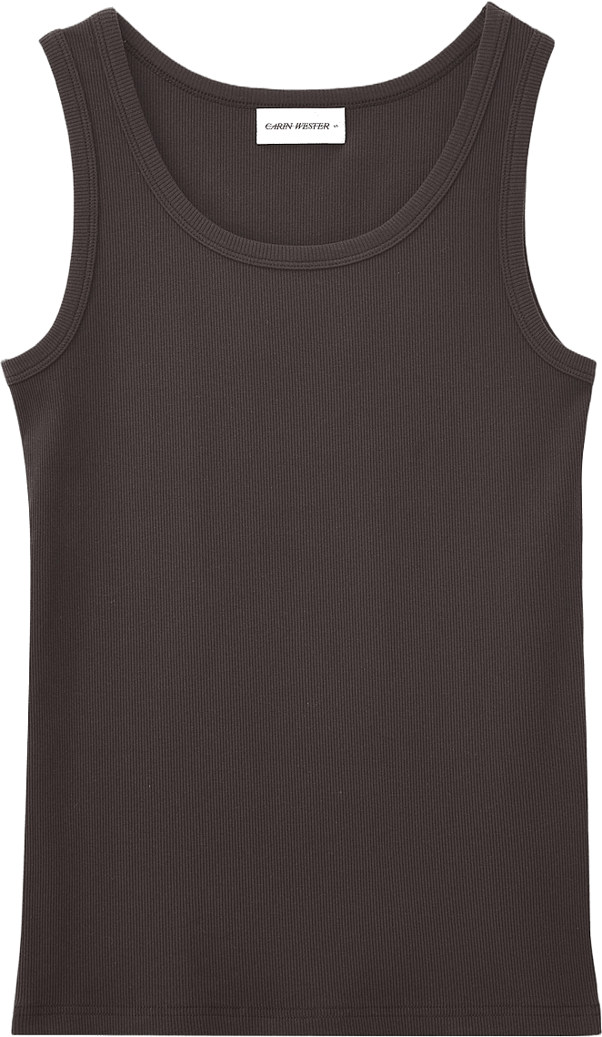 Ribbat linne SUNNI, från Carin Wester, i färgen Dark Brown.