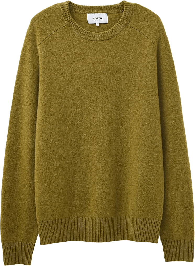 Ulltröja ESTEBAN, från NORVIE, i färgen Olive.