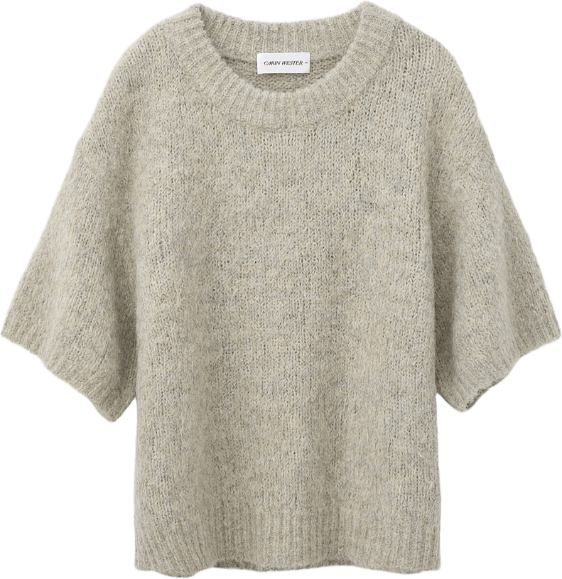Kortärmad jumper ERMINA, från Carin Wester, i färgen Beige.